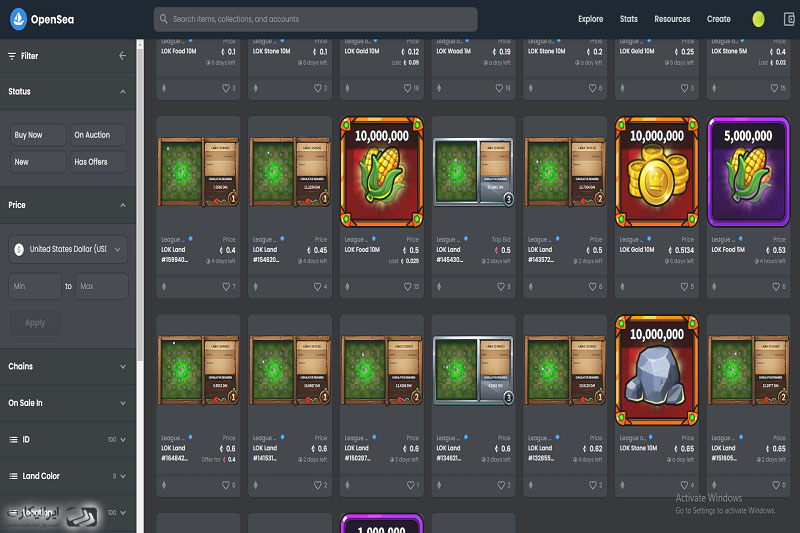 آموزش خرید زمین لیگ آف کینگدامز League of Kingdoms در پلتفرم opensea