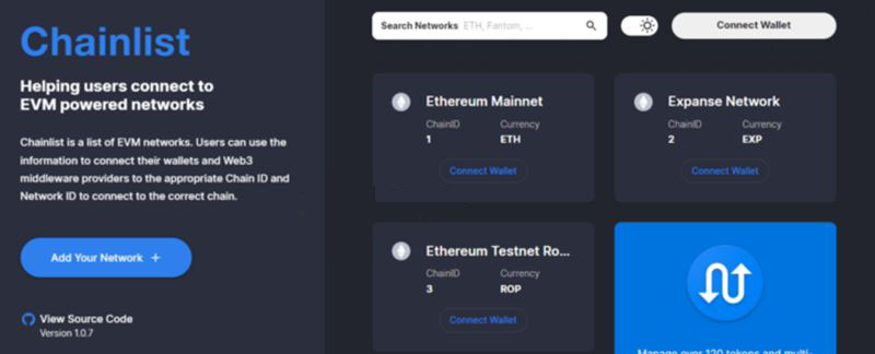 آموزش استفاده از سایت چین لیست (Chainlist)