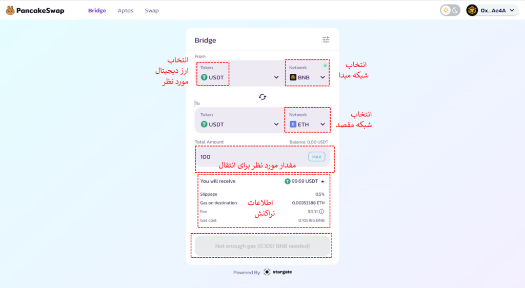 نحوه کار با بریج صرافی پنکیک سوآپ