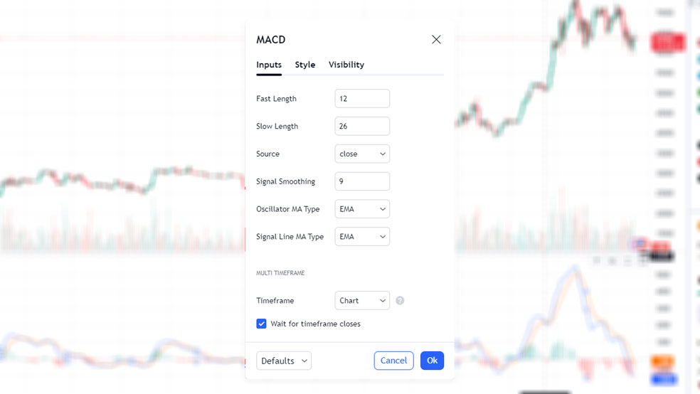تنظیمات MACDدر تریدینگ ویو