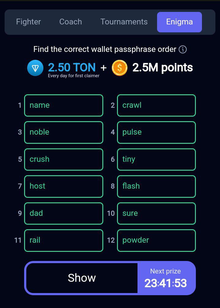 کد انیگما راکی رابیت امروز ۱۱ مرداد + آموزش تصویری