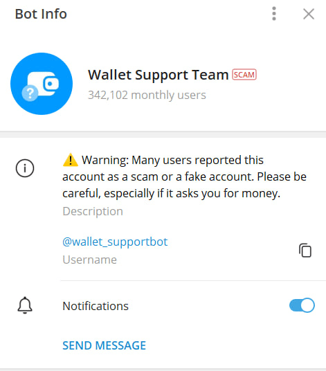 ربات پشتیبانی ولت تلگرام